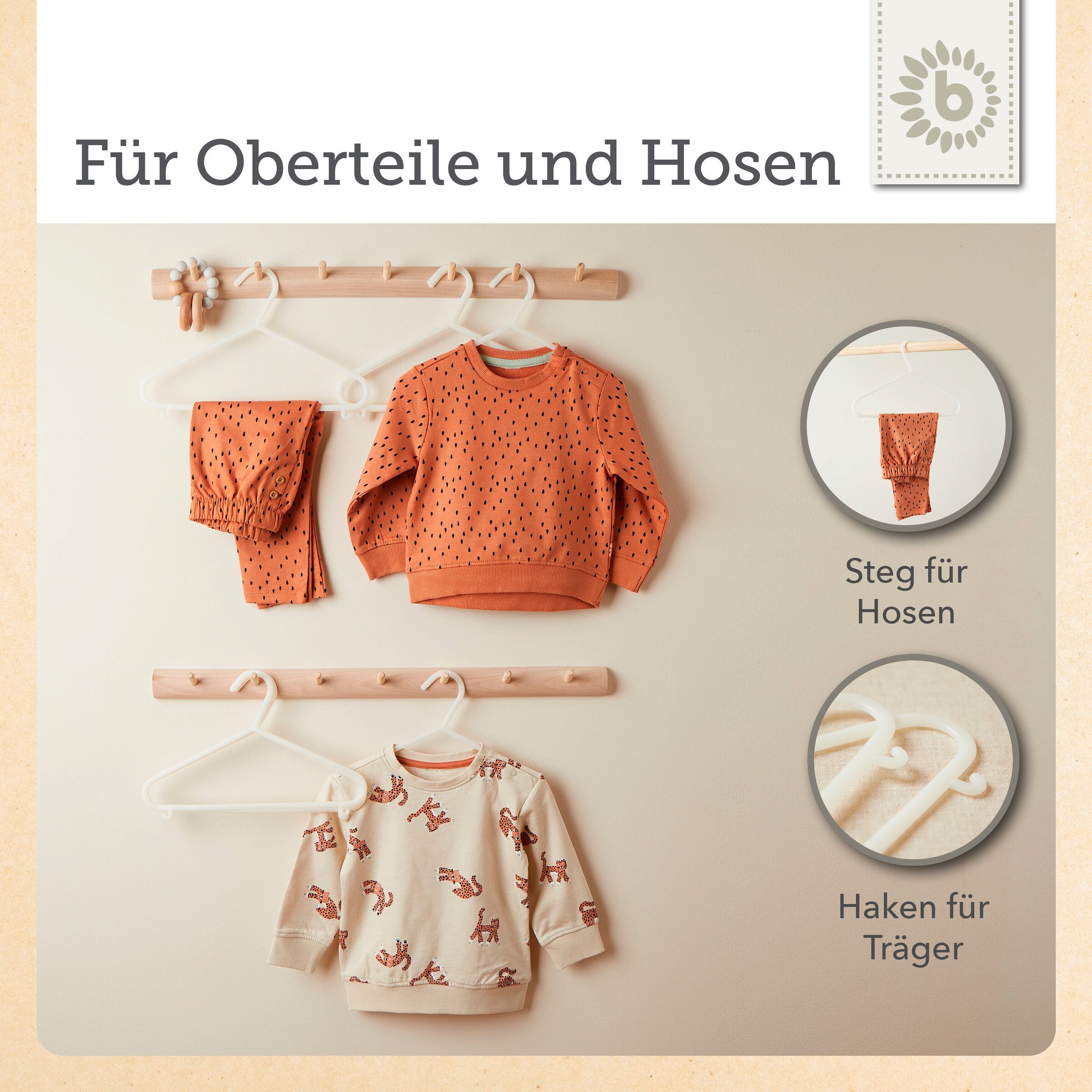 Bieco Kleiderbügel Kinder 32 St. Weiß