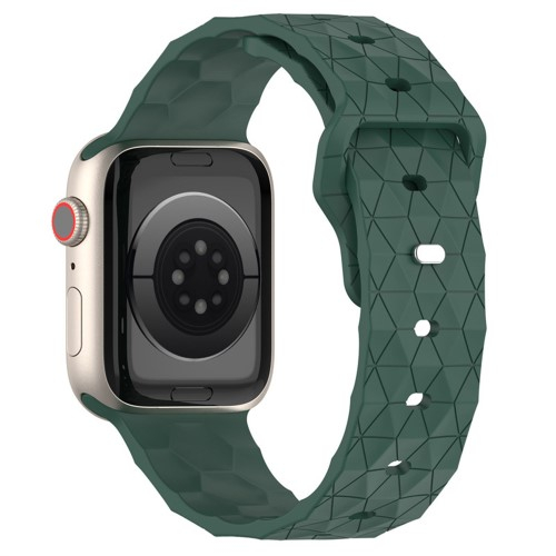 Apple Watch (42/41/40/38 mm) Silikon Armband mit Fussball-Muster (Gelenkumfang: 140-215mm) - Grün