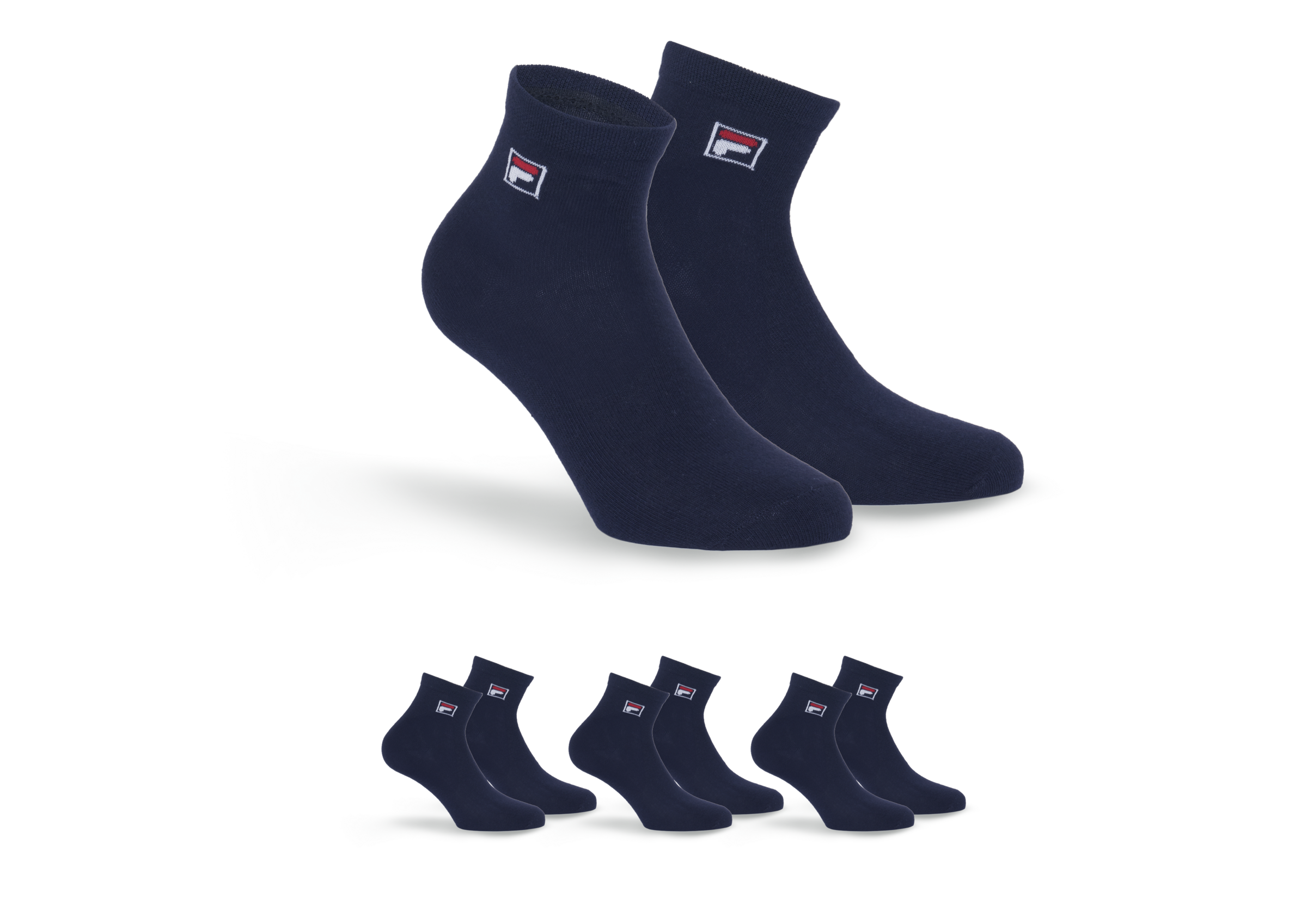 Fila Kurzsocken »UNISEX QUARTER PLAIN SOCKS« 3 Paar tlg. mit eingestrickem Logo
