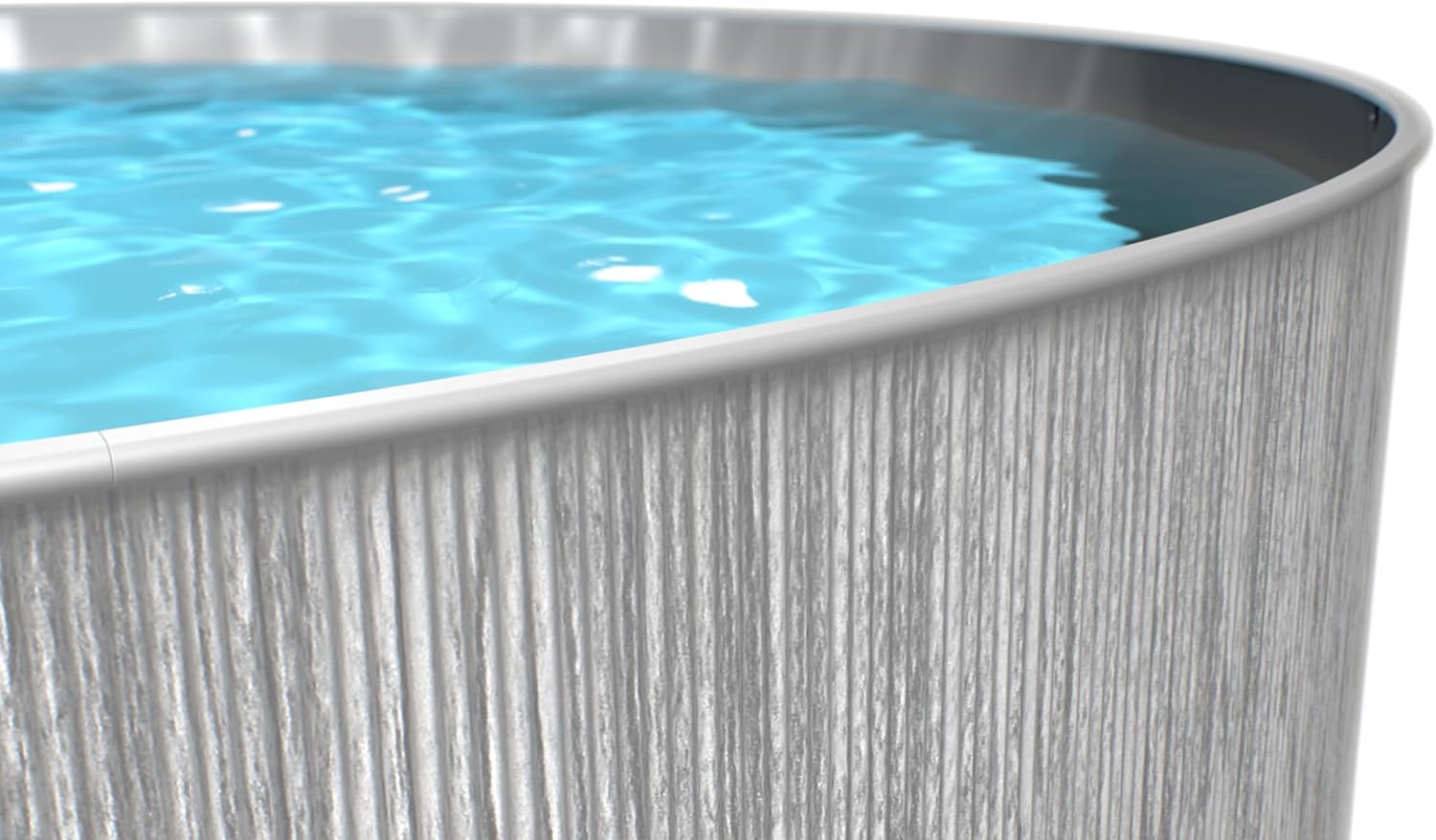 Steinbach Stahlwandpool New Splasher Secure – 011002G – Ø 350 x 90 m – Runder Pool in dunkelgrauer Holzoptik und grauer Innenfolie für bis zu 7.800 l Wasserinhalt – Mit Einhänge-Kartuschenfilteranlage