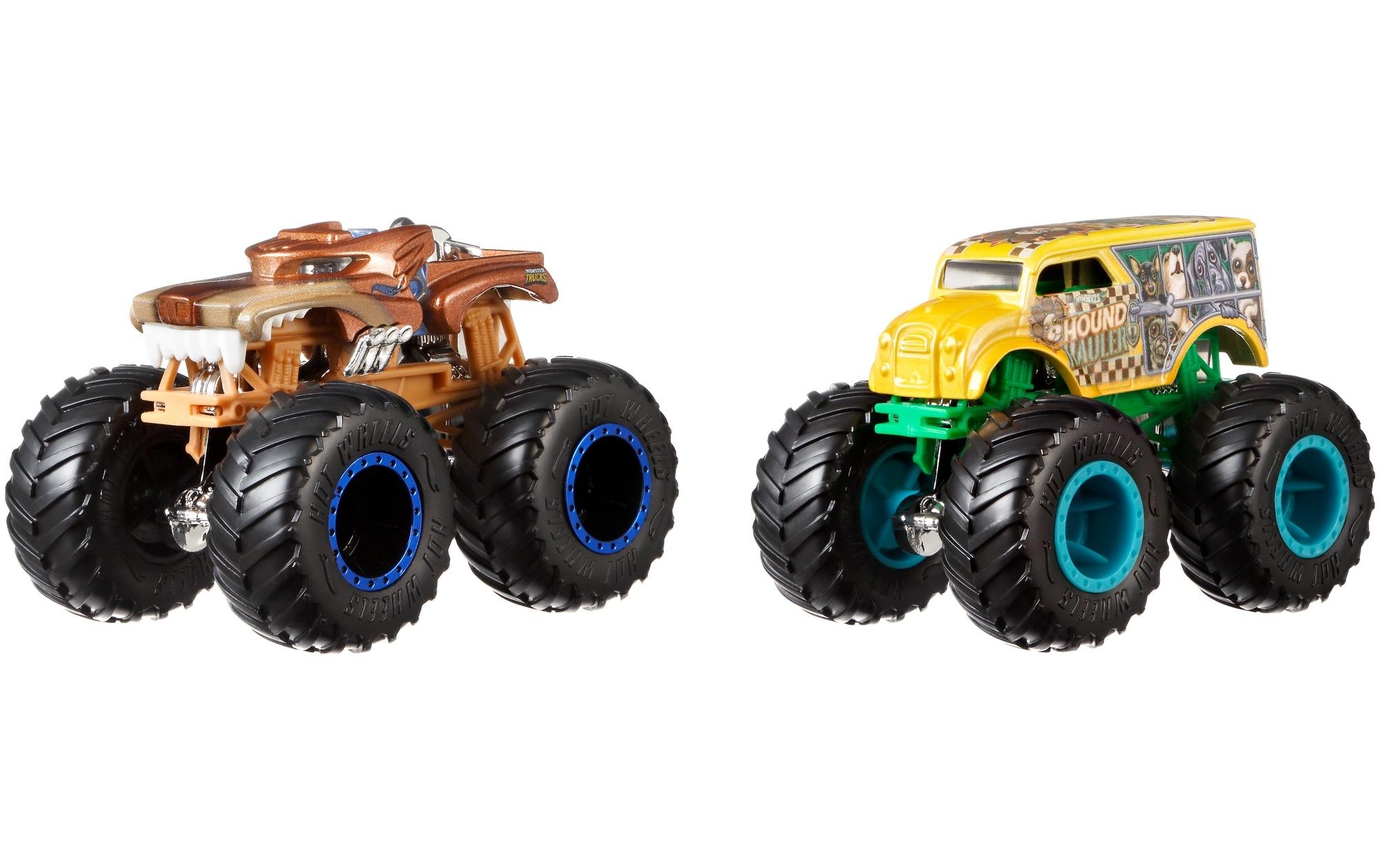Monster Trucks 1:64 Die-Cast 2er-PackSpielzeug-Truck zum Sammeln mit grossen Rädern