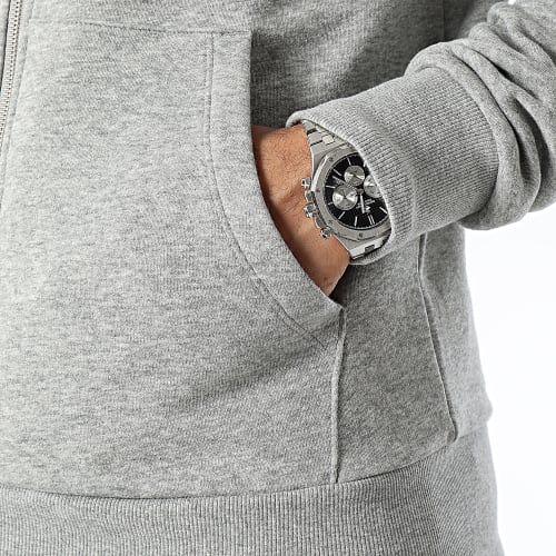 Sweat Zippé Capuche 12116082 Gris Chiné