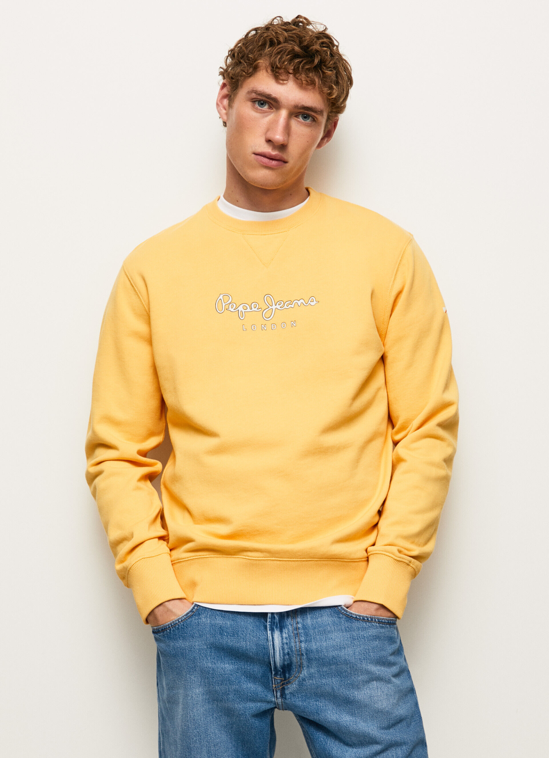 Moletom de algodão com logo estampado - brilhante