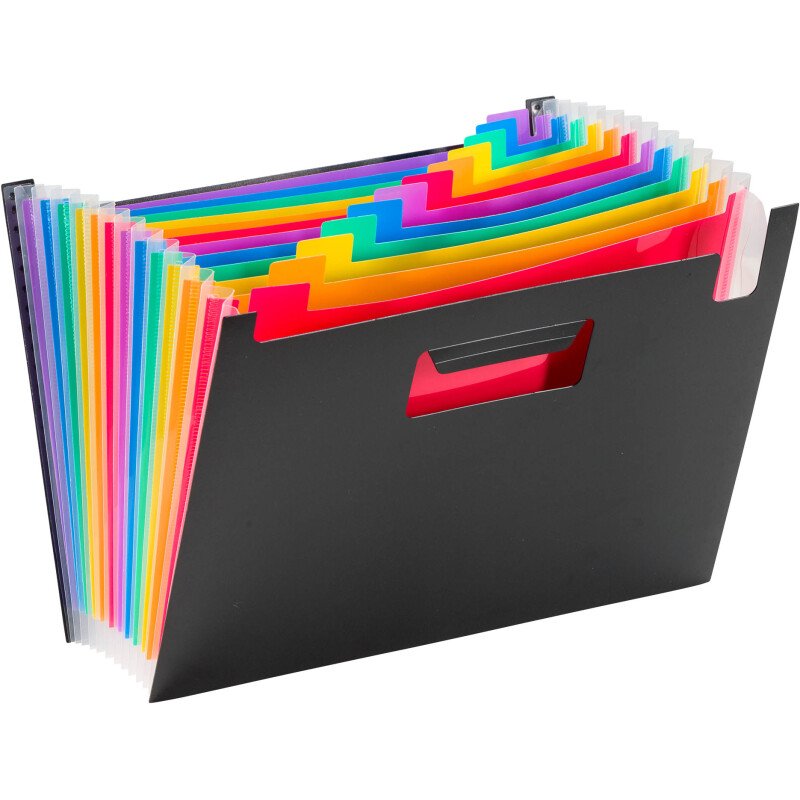 Trieur à soufflet plastique Viquel Rainbow 12 onglets multicolores