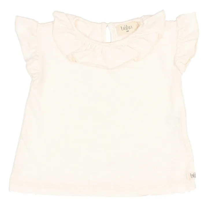 Búho T-shirt Volants Coton Flammé | Blanc
