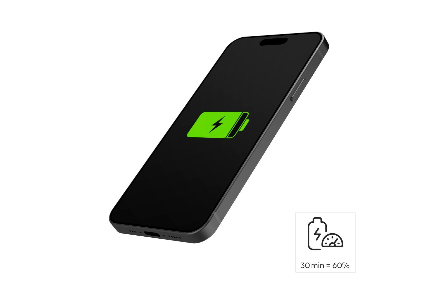 USB-Wandladegerät Gan charger 2x USB-A USB-C 45 W WeissSchnellladegerät mit 1x USB-C und 2x USB-A