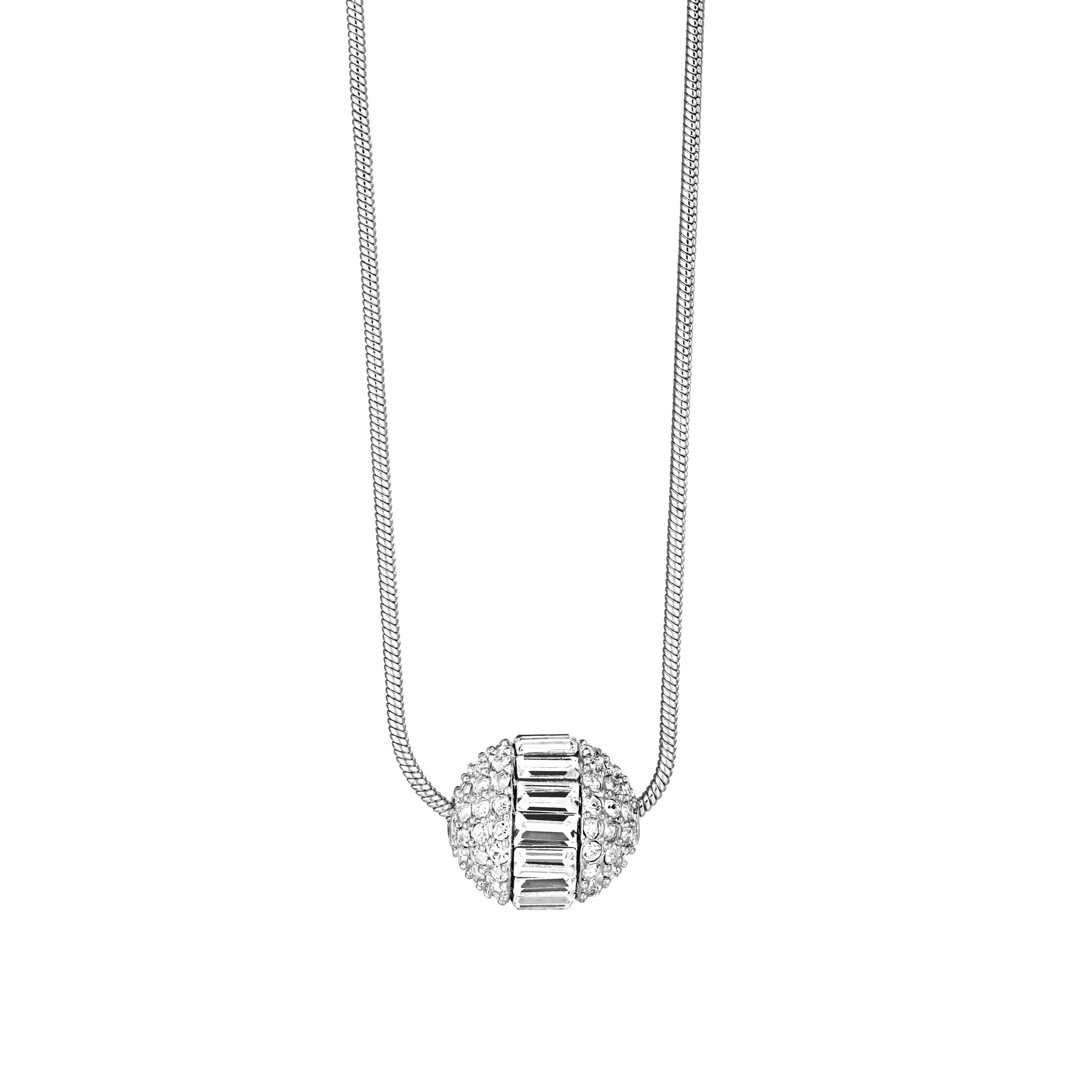 Buckley London Anhänger mit Kette Messing rhodiniert mit Kristall