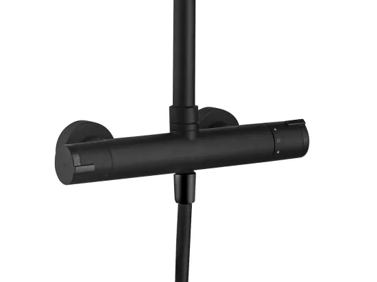 Kissy colonne de douche noire avec thermostatique - Essebagno