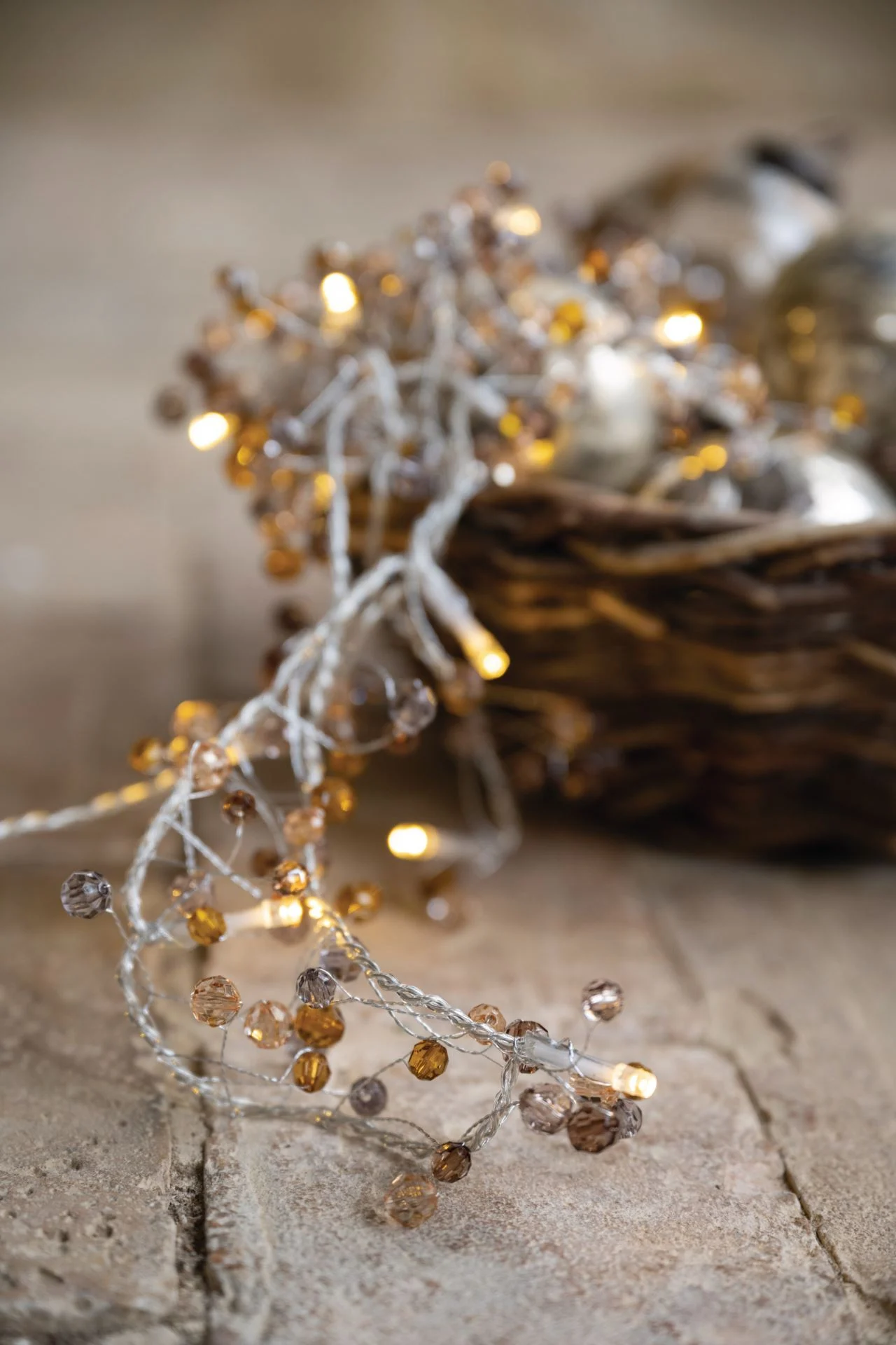 Led lyslenke champagne - 200 cm