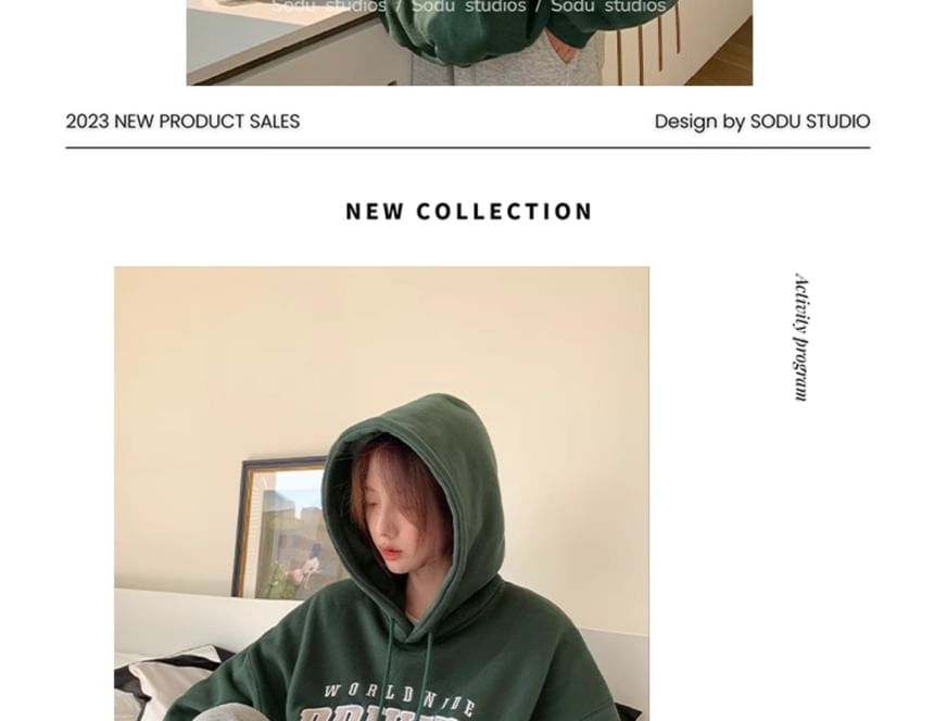 Alfie - Oversized hoodie met pofmouw en letters