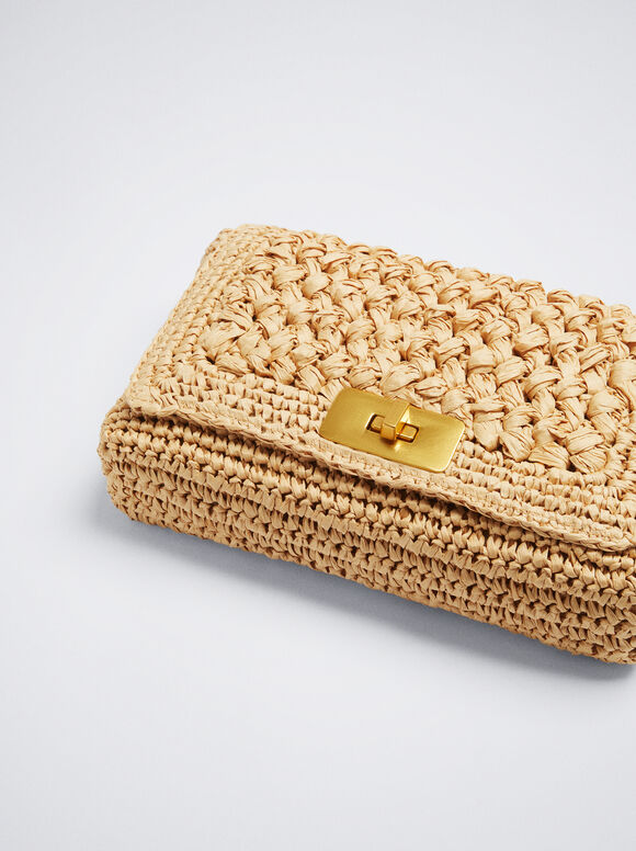 Bolsa de ombro de palha - Bege