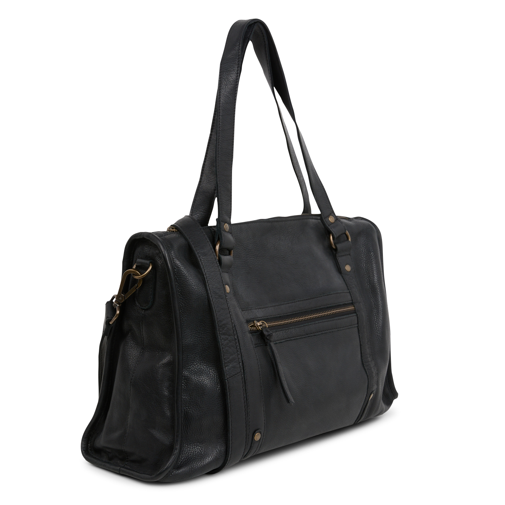 LULA - Sac shopping en cuir | Noir