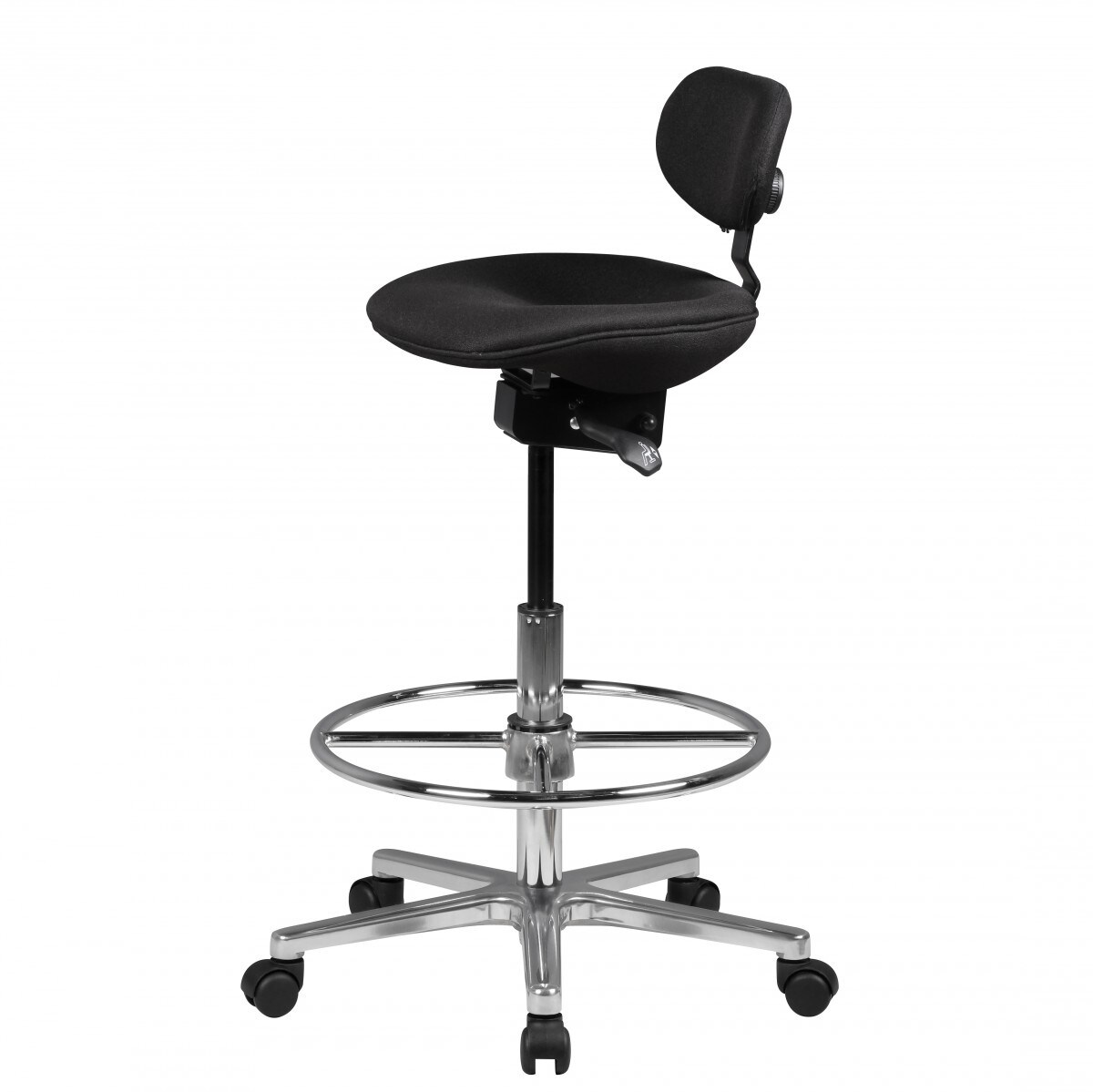 Arbeitsstuhl Rollhocker mit Lehne Höhenverstellbar Drehhocker Hocker Stehhilfe