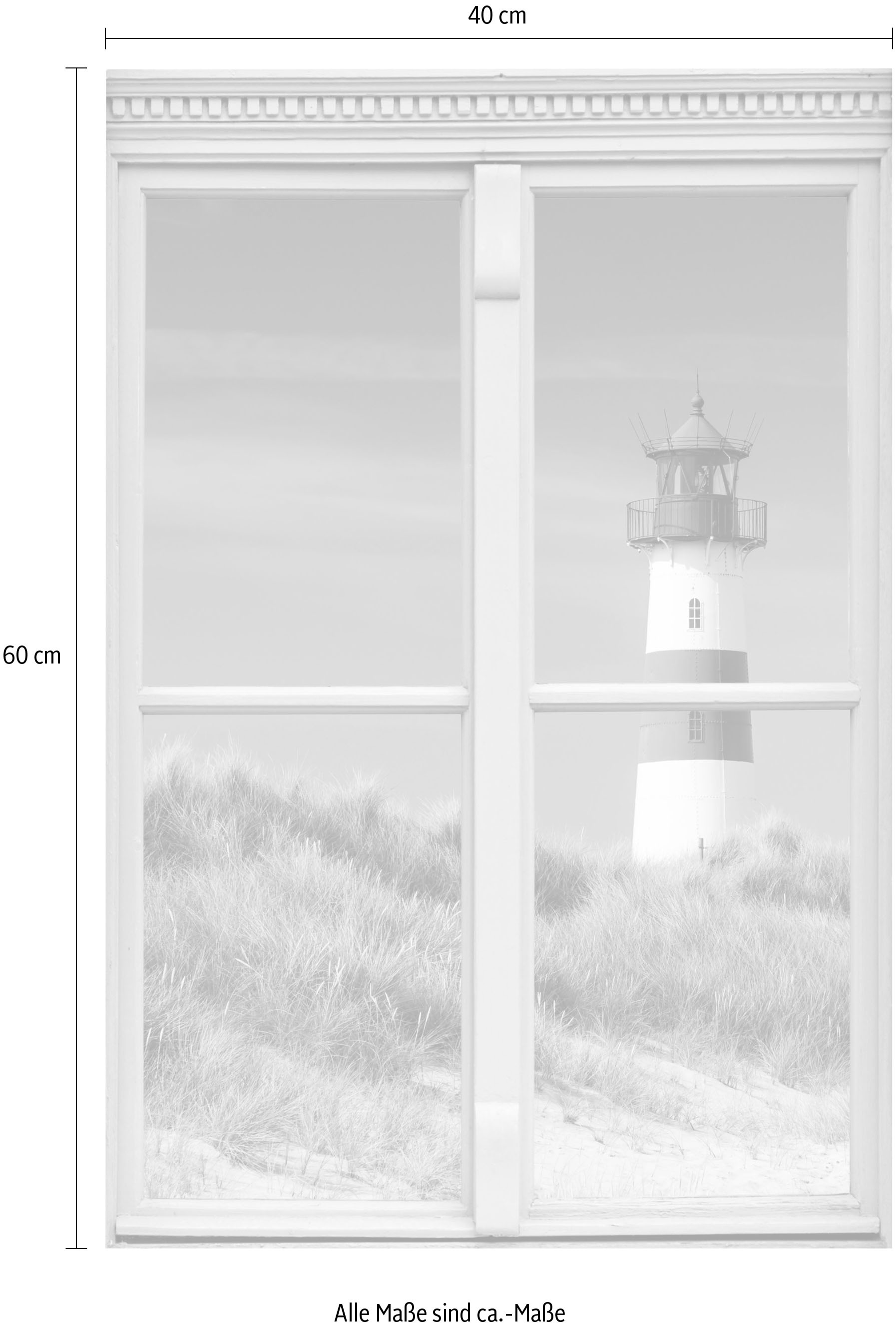 queence Wandsticker »Leuchtturm« Wandsticker, Wandbild, selbstklebend, 3D, Fenster