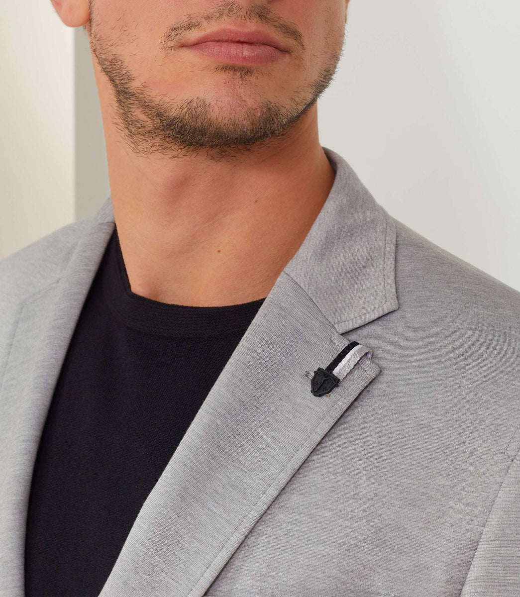 Veste ville maille gris-clair 