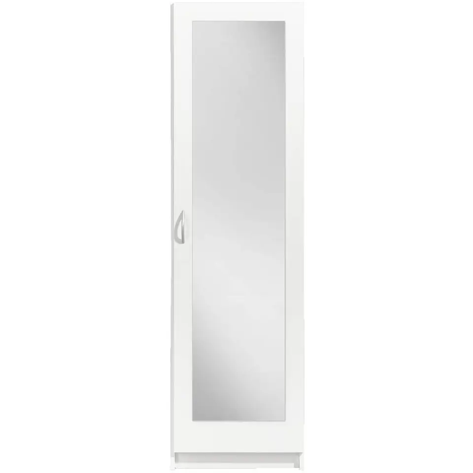 Kledingkast Varia 1-deurs inclusief spiegel - wit - 175x49x50 cm