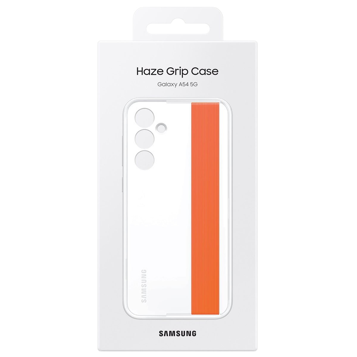 Galaxy A54 5G Hybrid Hardcase Haze Grip Case Hülle   Riemen (EF-XA546CWEGWW) - Orange / Weiss