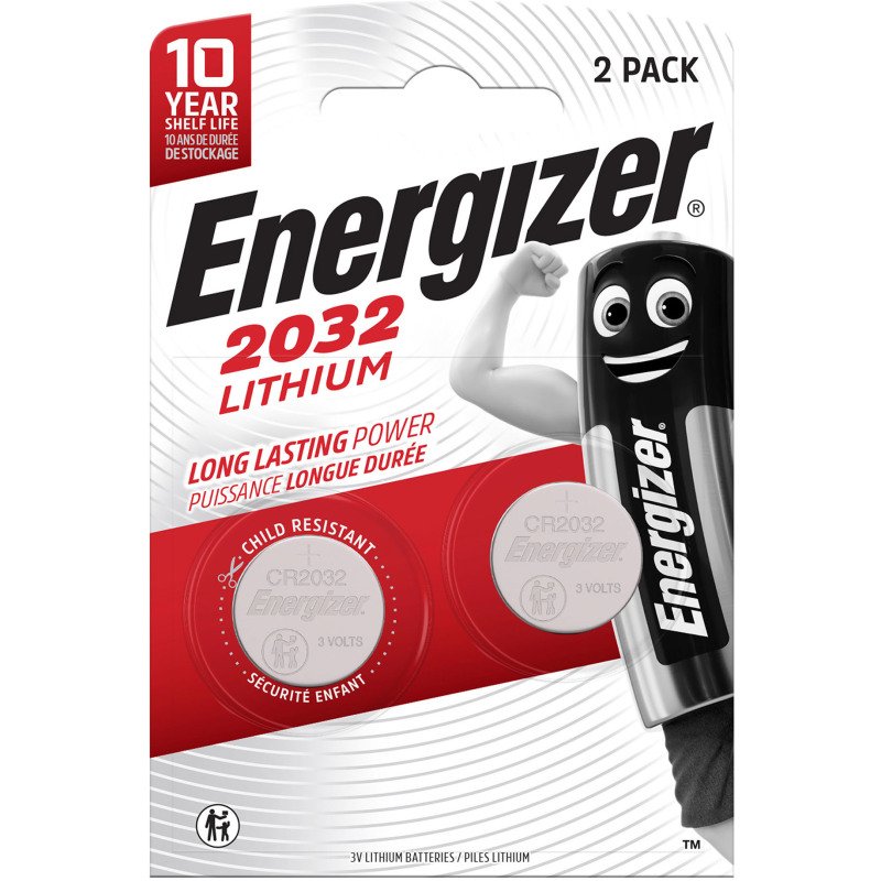 Energizer - Pack de 2 piles bouton Lithium CR2032 - 3V