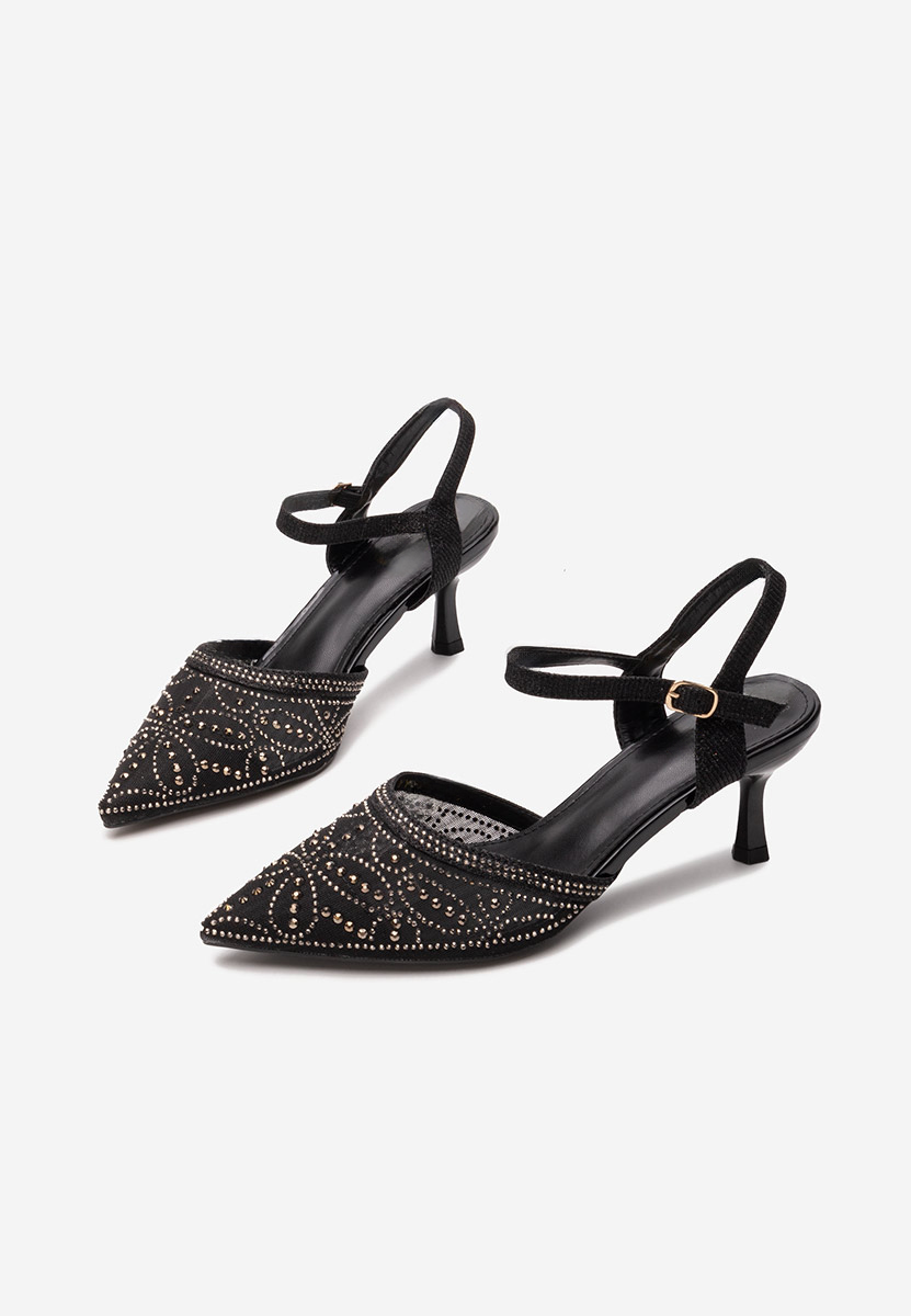 Chaussures à talon fin noirs Ekatherina