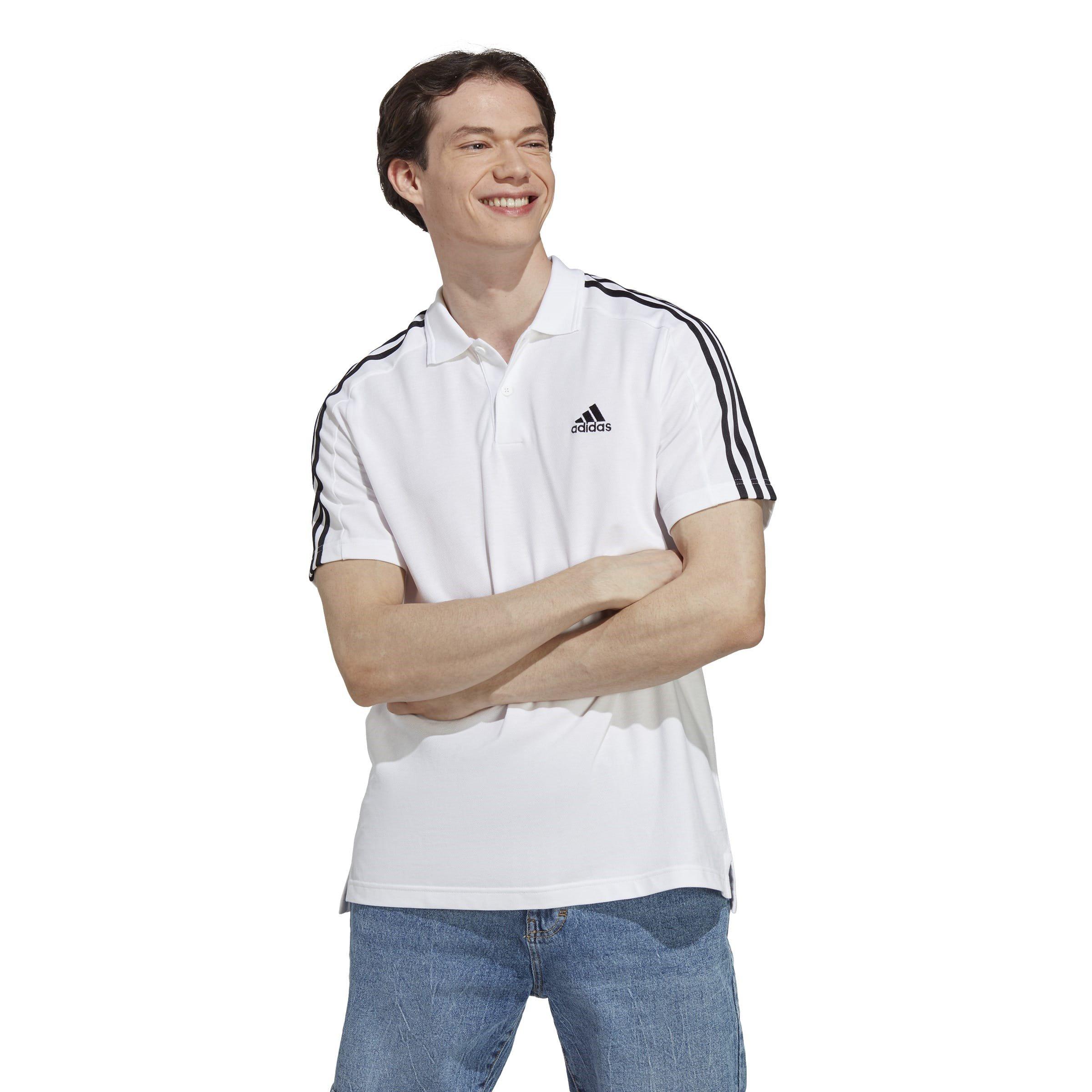 adidas Essentials Mens Cotton 3-Stripes Polo Shirt