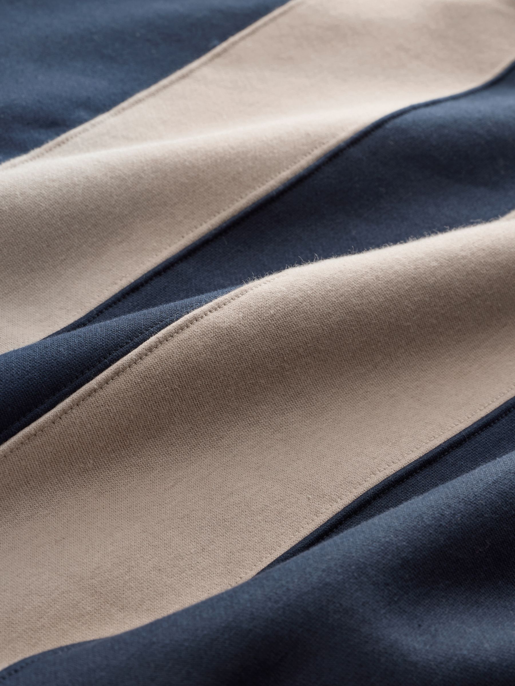 Marineblauw/naturel - Kwartrits - Sweatshirt met colourblocking