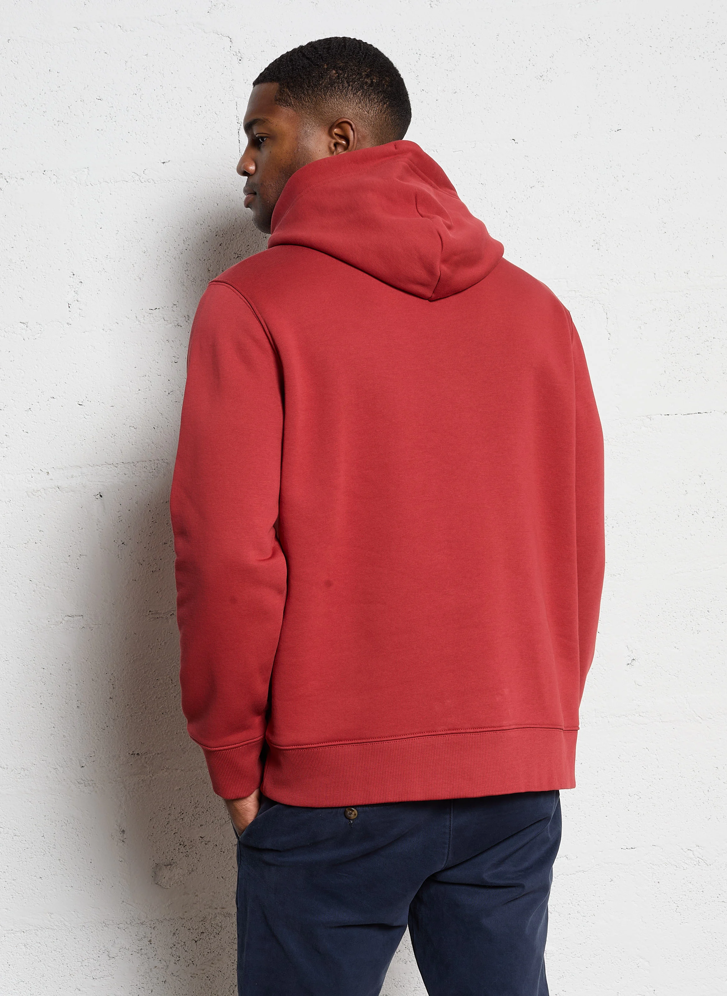 Sweat à capuche regular-fit en coton mélangé | Rouge