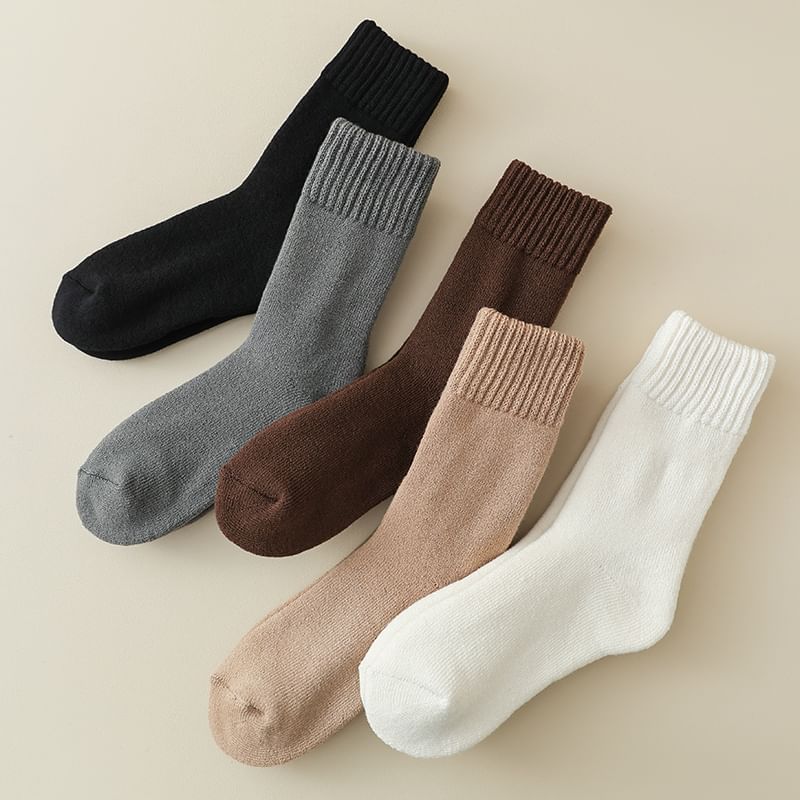 Mimiyu - Set effen sokken met fleecevoering