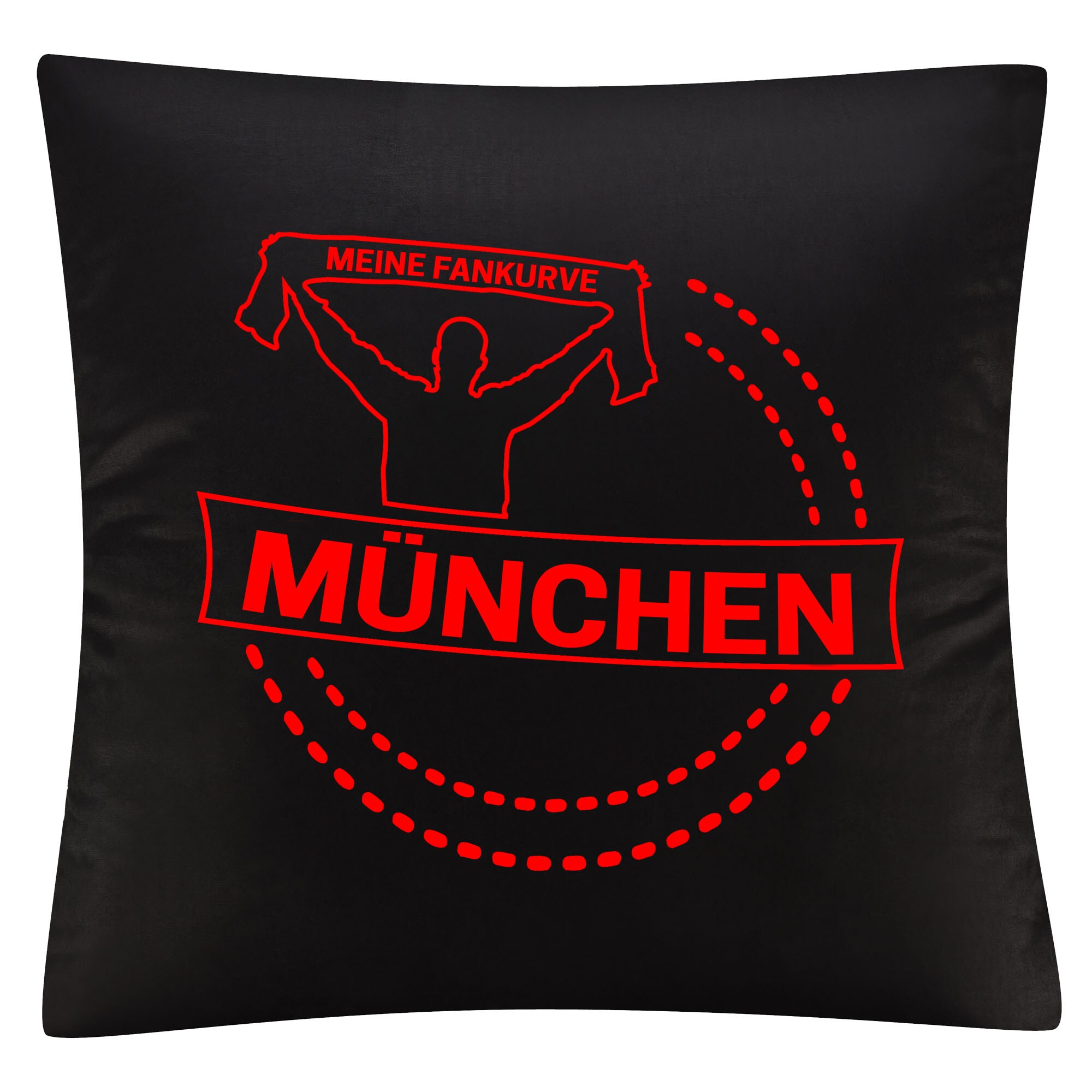 multifanshop® Kissenbezug - München rot - Meine Fankurve - Druck rot
