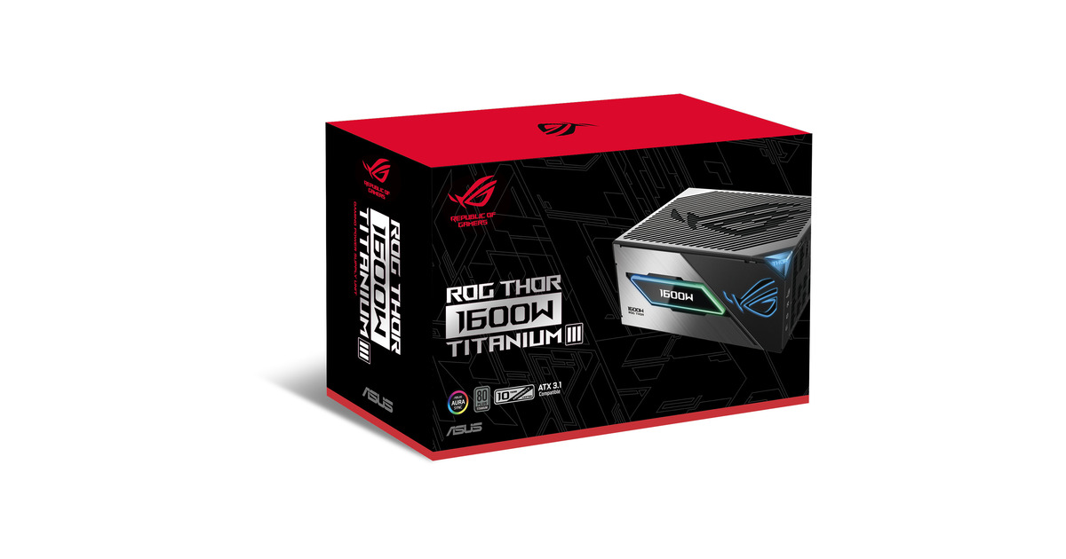 ASUSROG THOR Titanium III modulaire 1600 watt voeding   (Zwart, 2x 12V-2x6, 4x PCIe)