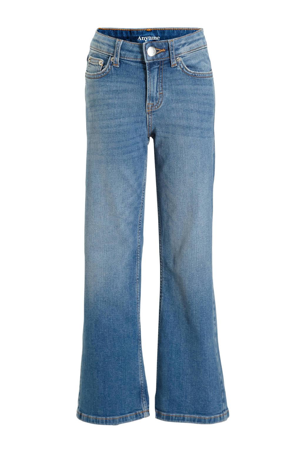 anytime wide leg jeans medium blauw