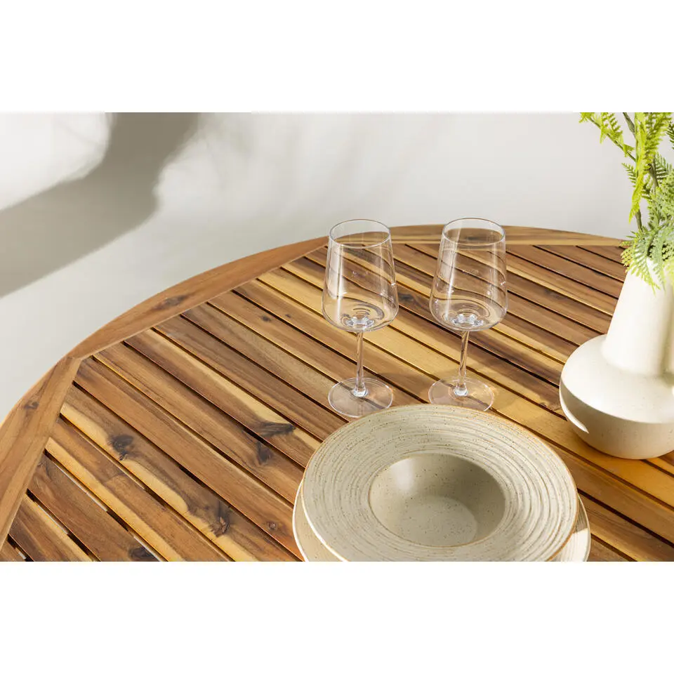 Eettafel Naturel Acaciahout - 120x120x75cm - Lumpur