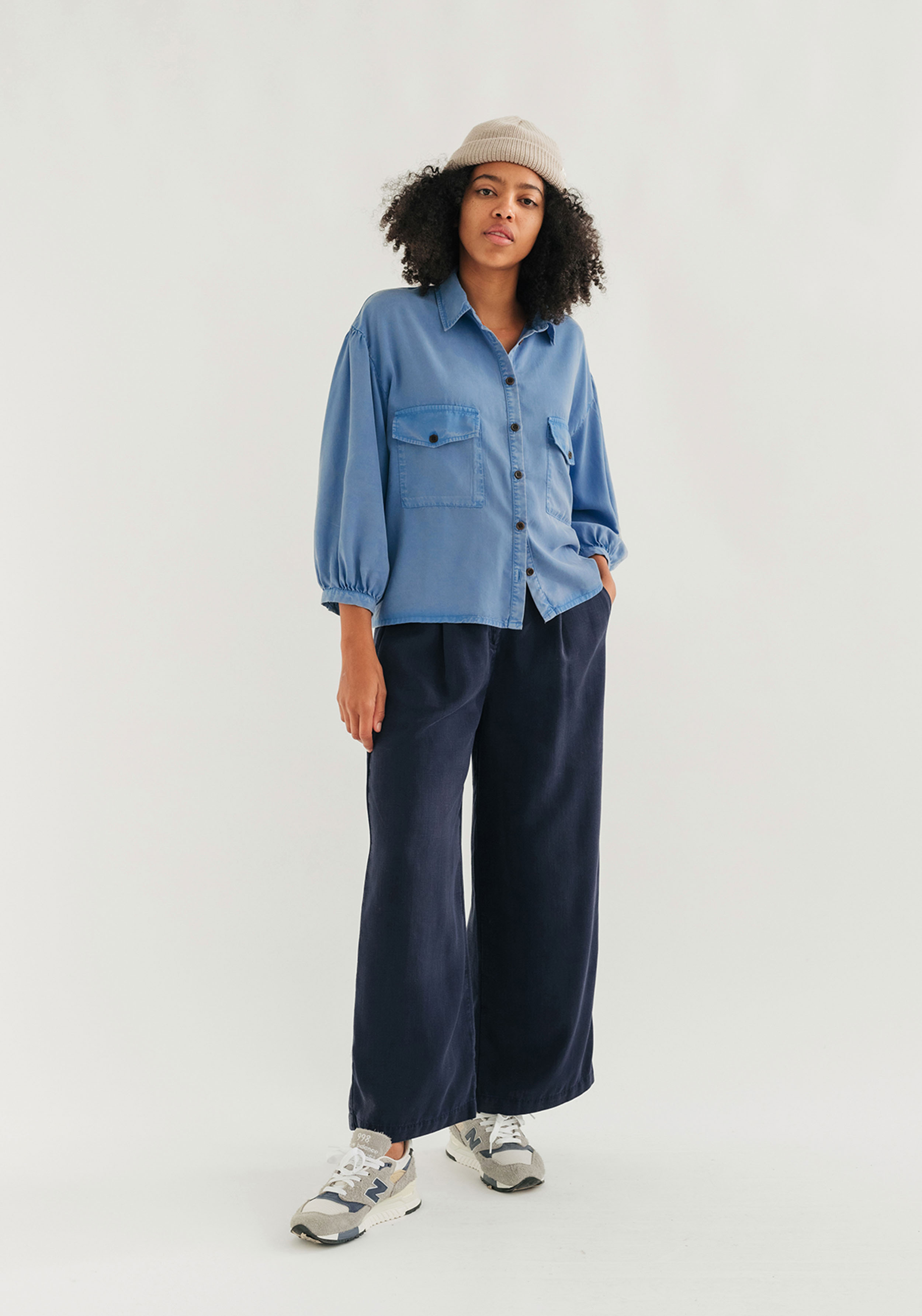 Twothirds Bluse Hamushin Washed Blue