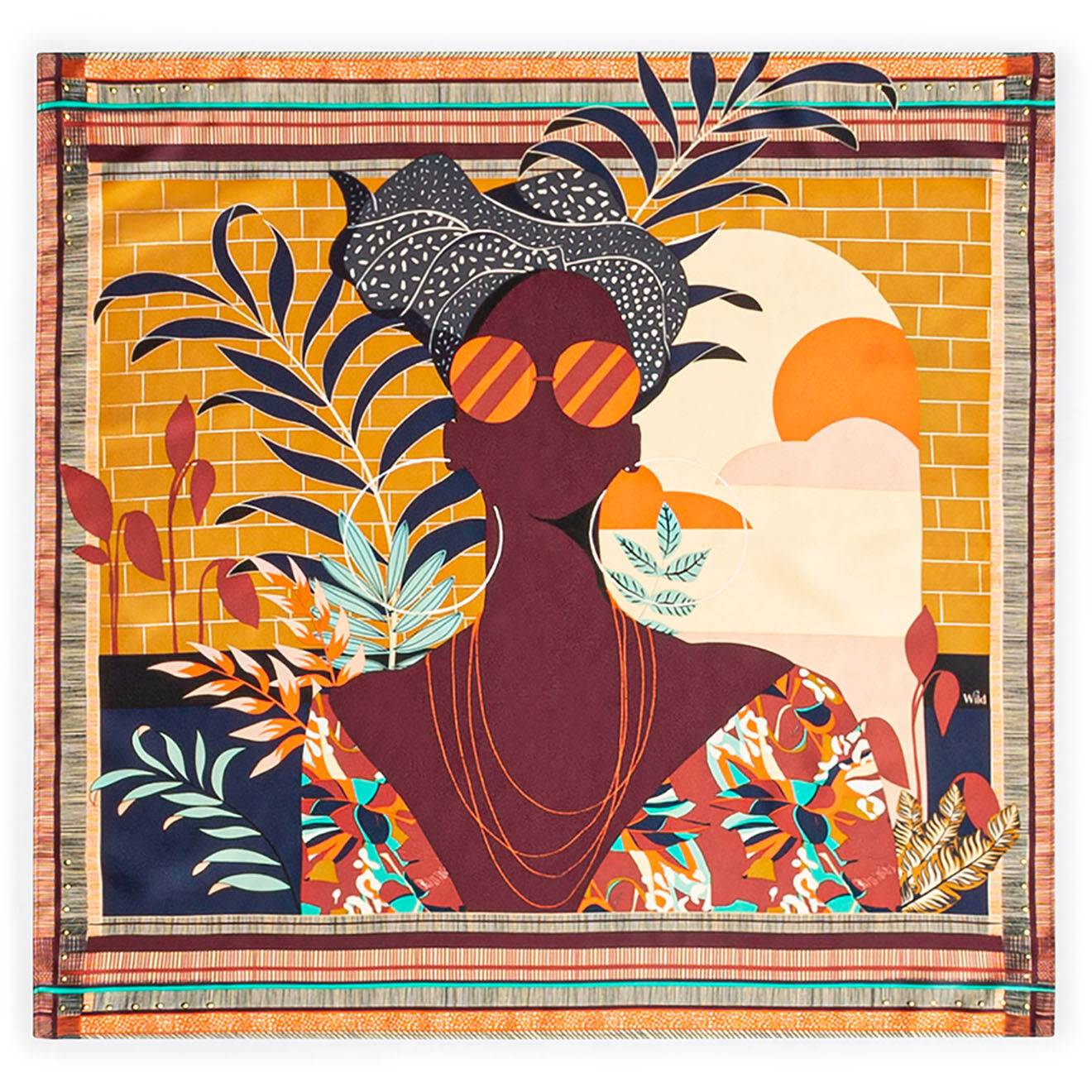 Wild Mini Foulard Saotome Mini ocre - 54x54 cm
