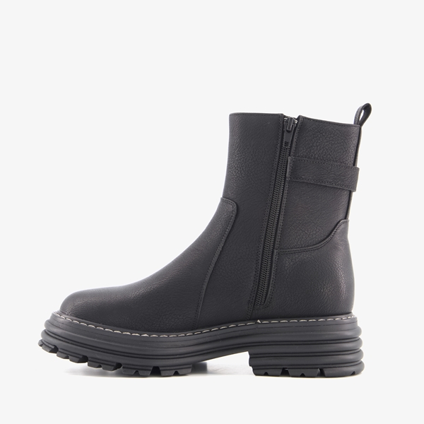 Blue Box dames biker boots zwart