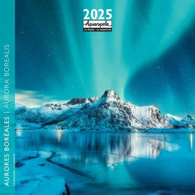 Calendrier mensuel 30x30 cm - 16 mois - Aurores boréales