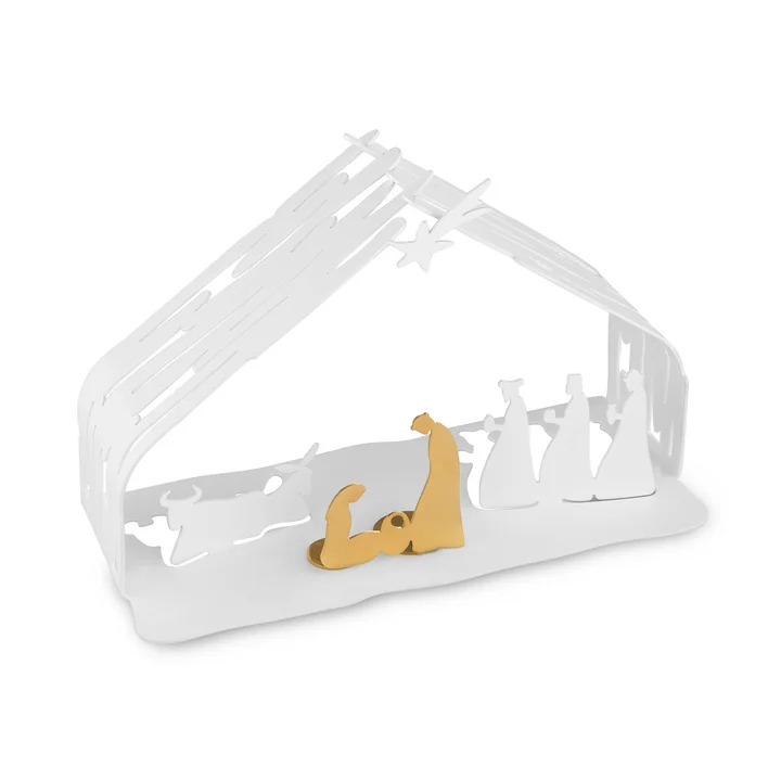 Alessi - Bark Krippe, Stahl weiss / gold