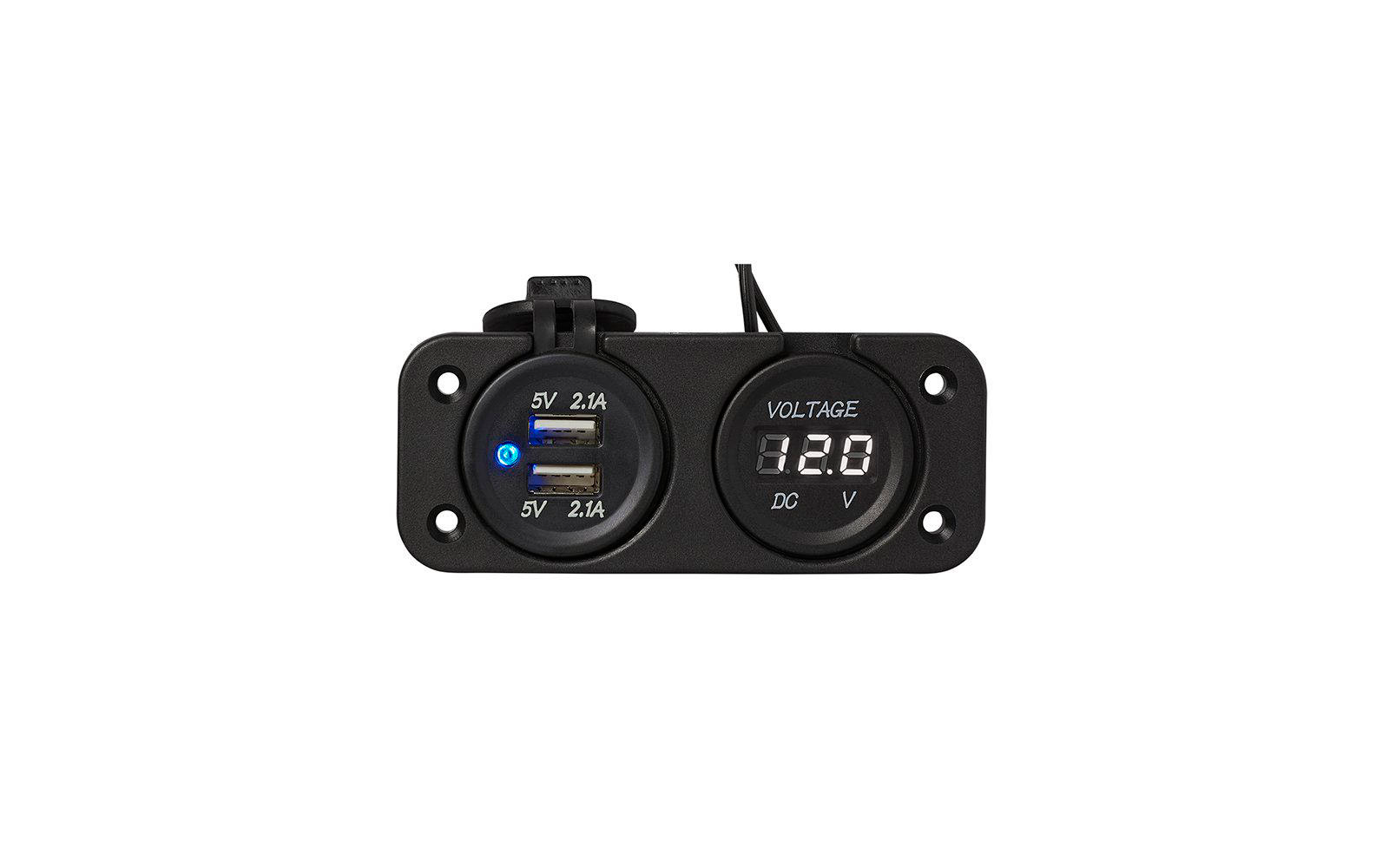 ProPlus Einbau Kit Voltmeter 30 V und USB Doppelsteckdose 2 Mal 2100 mA