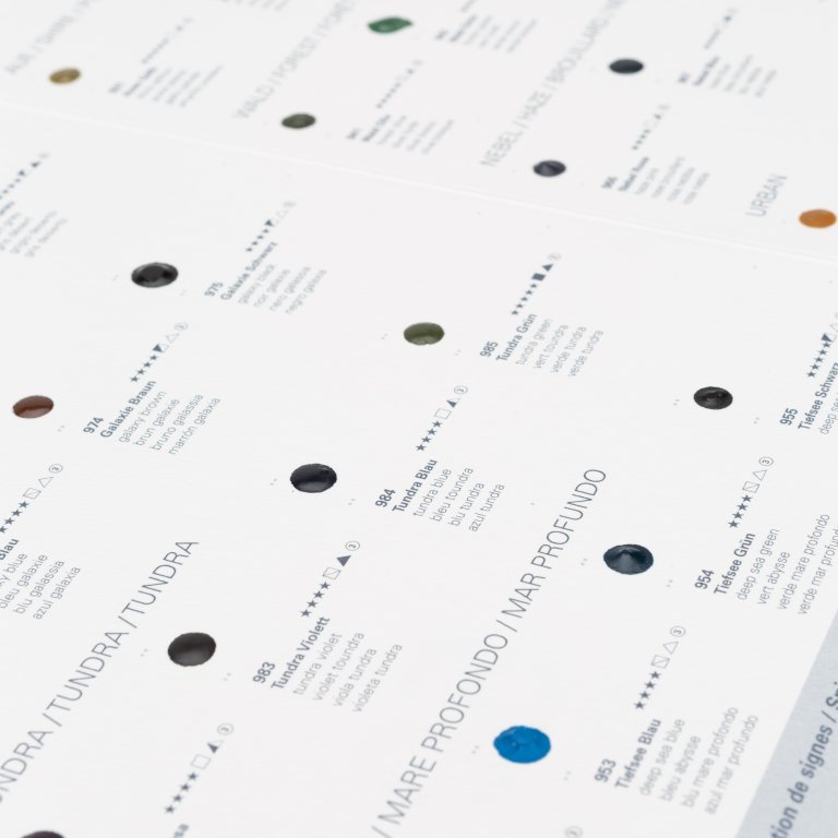 Schmincke Aquarellfarbe Horadam Farbkarte Dot Card