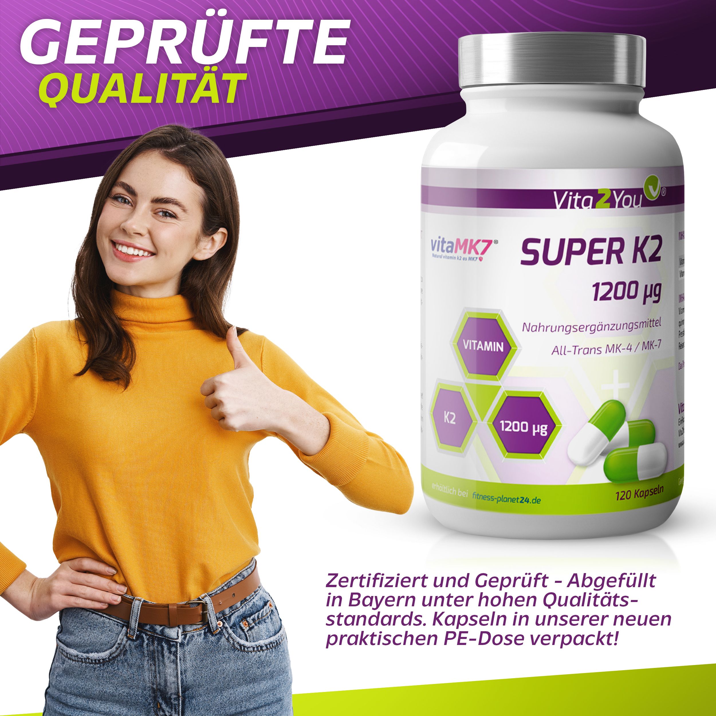 Vita2You Super K2 Kapseln 1200µg Vitamin K2