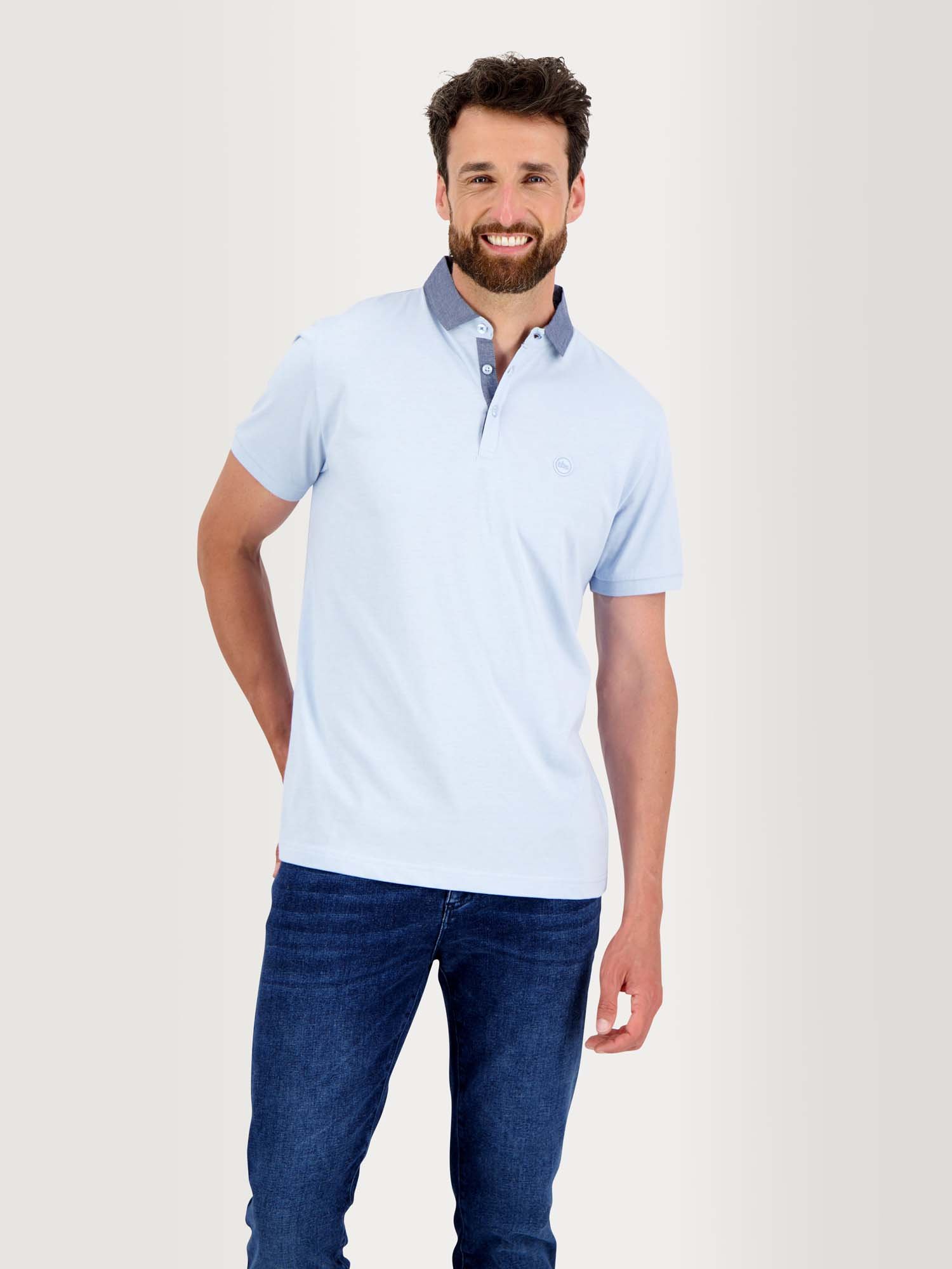 Polo Homme Jersey Coton Bleu Clair