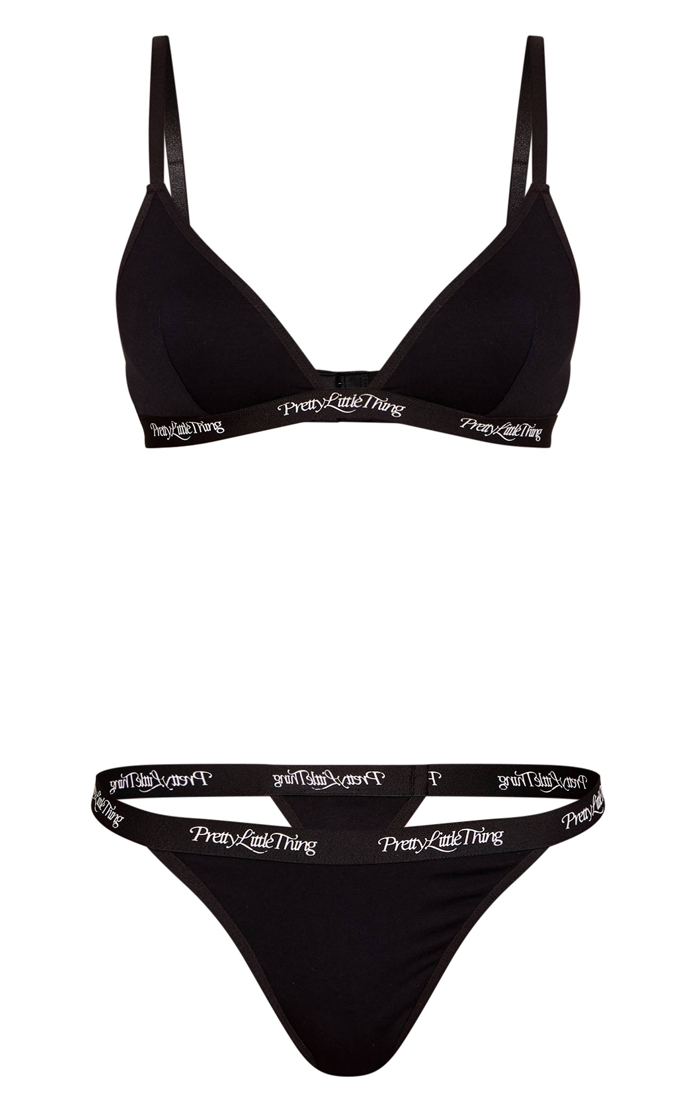 Noir Ensemble Brassière Et Culotte Prettylittlething