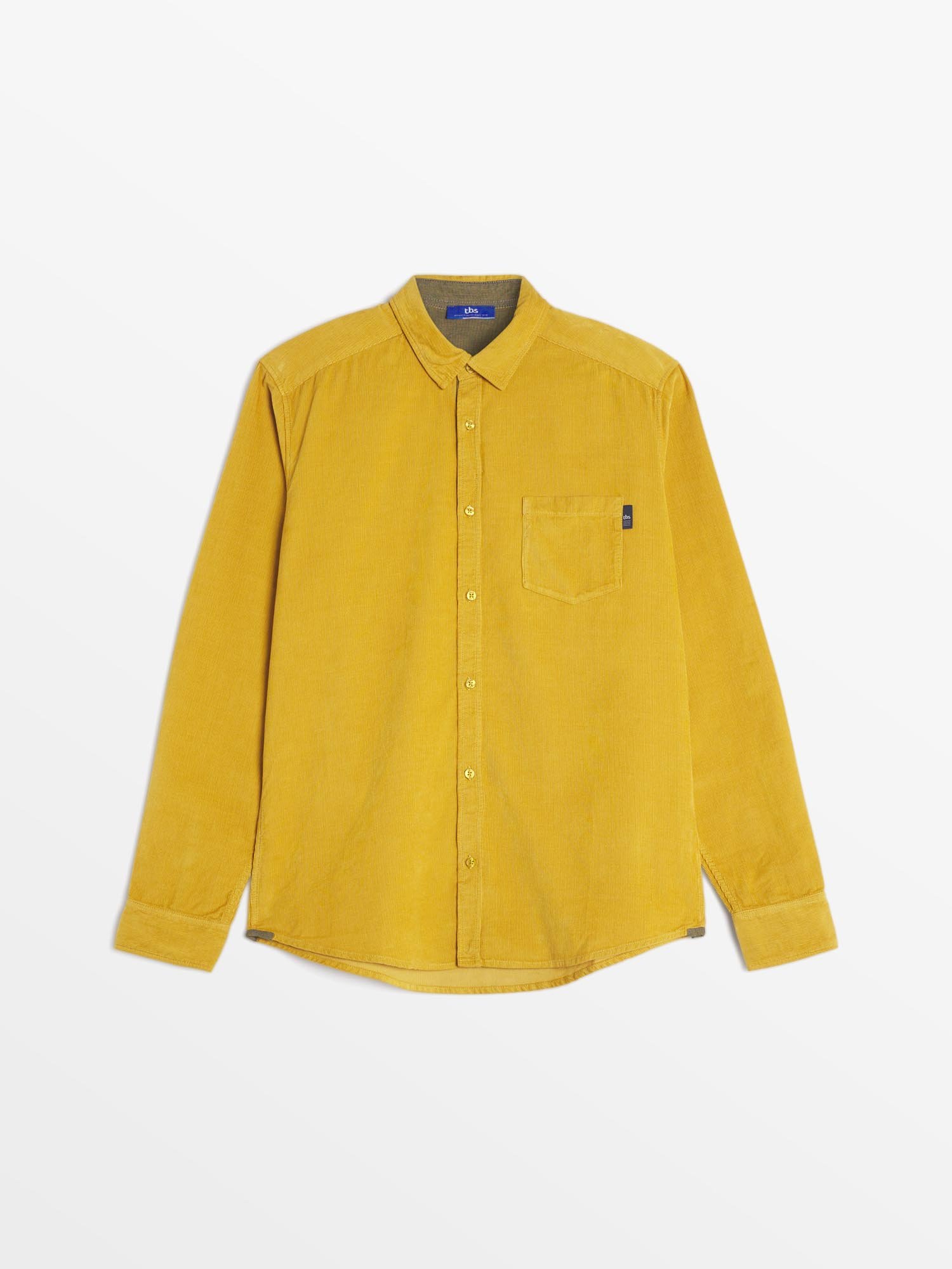 Chemise Homme Velours Côtelé Jaune