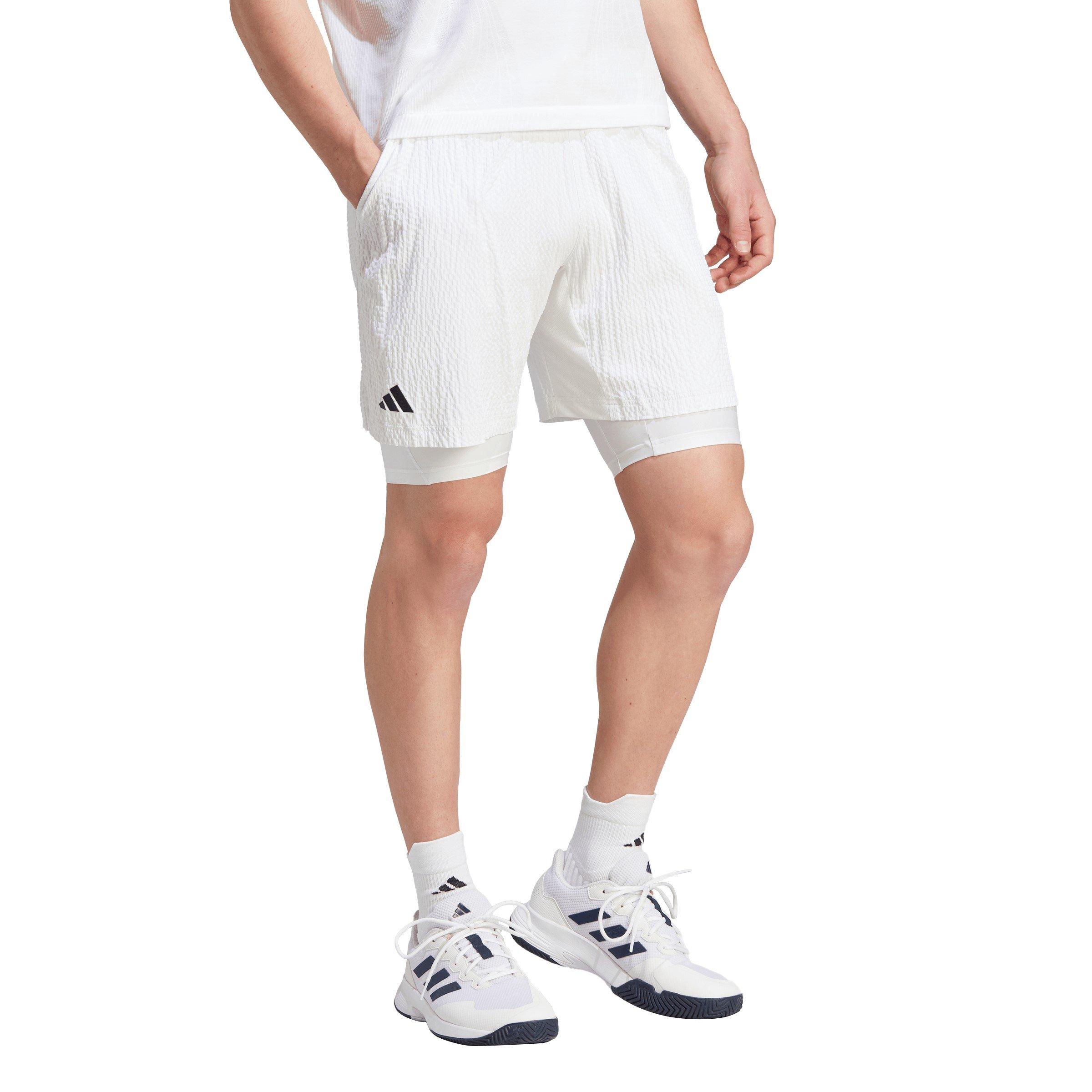 adidas Pro Two in One Seersucker Tennis Shorts Mens