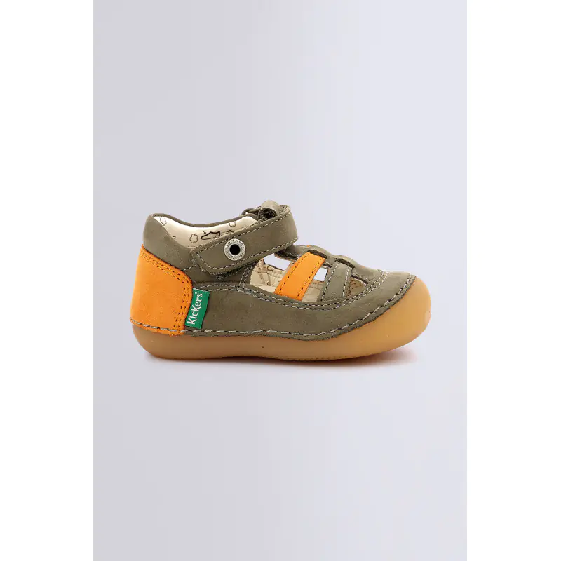 SUSHY KAKI ORANGE SALOMÉS Cuir Garçon