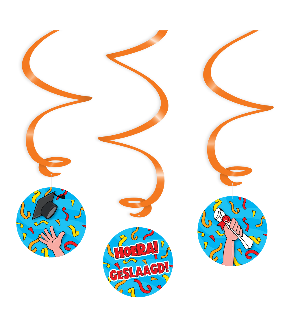 Hangdecoratie Geslaagd 14cm 3st