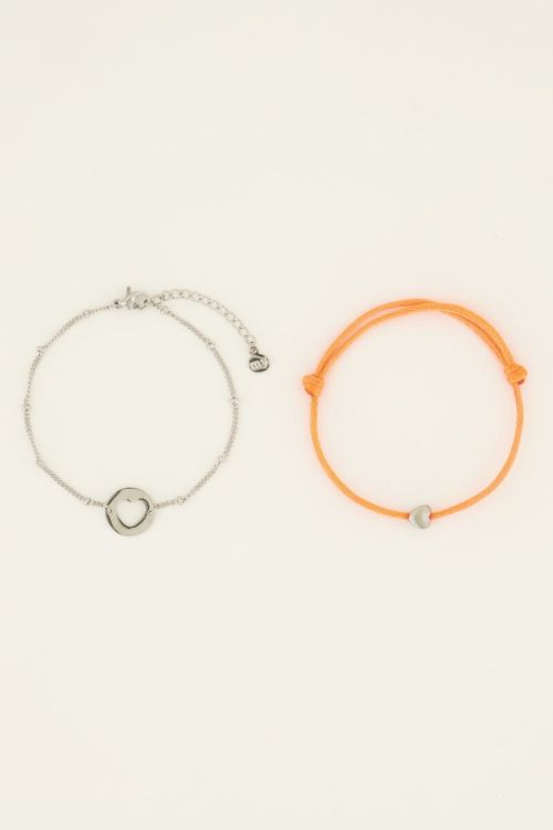 Moeder & mini armband oranje