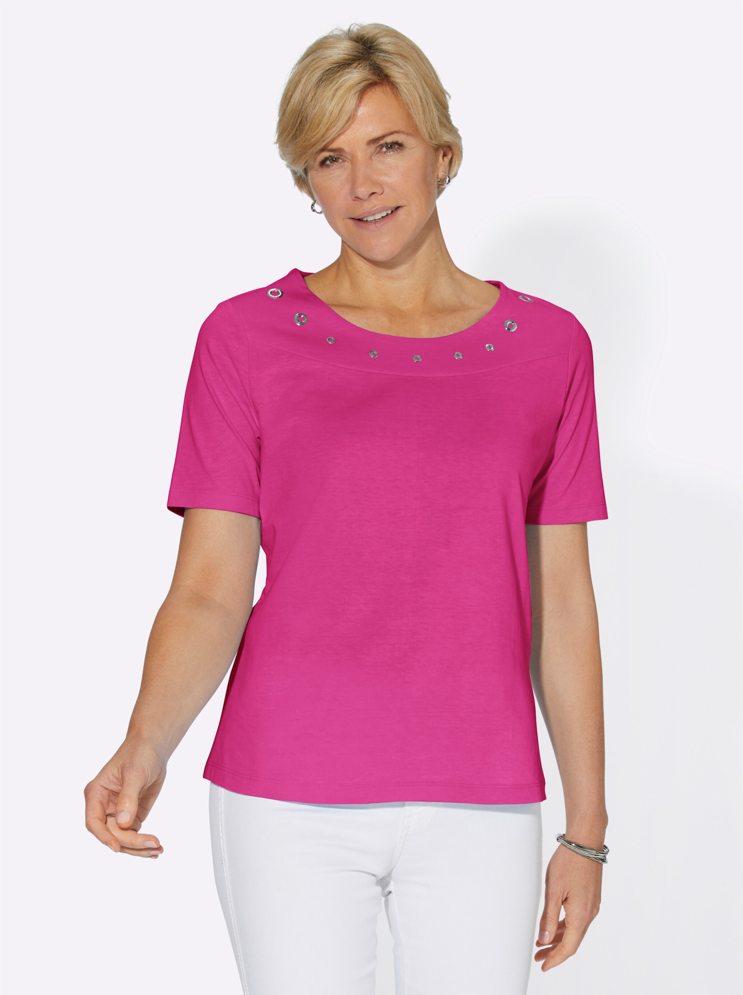 Kurzarmshirt in fuchsia