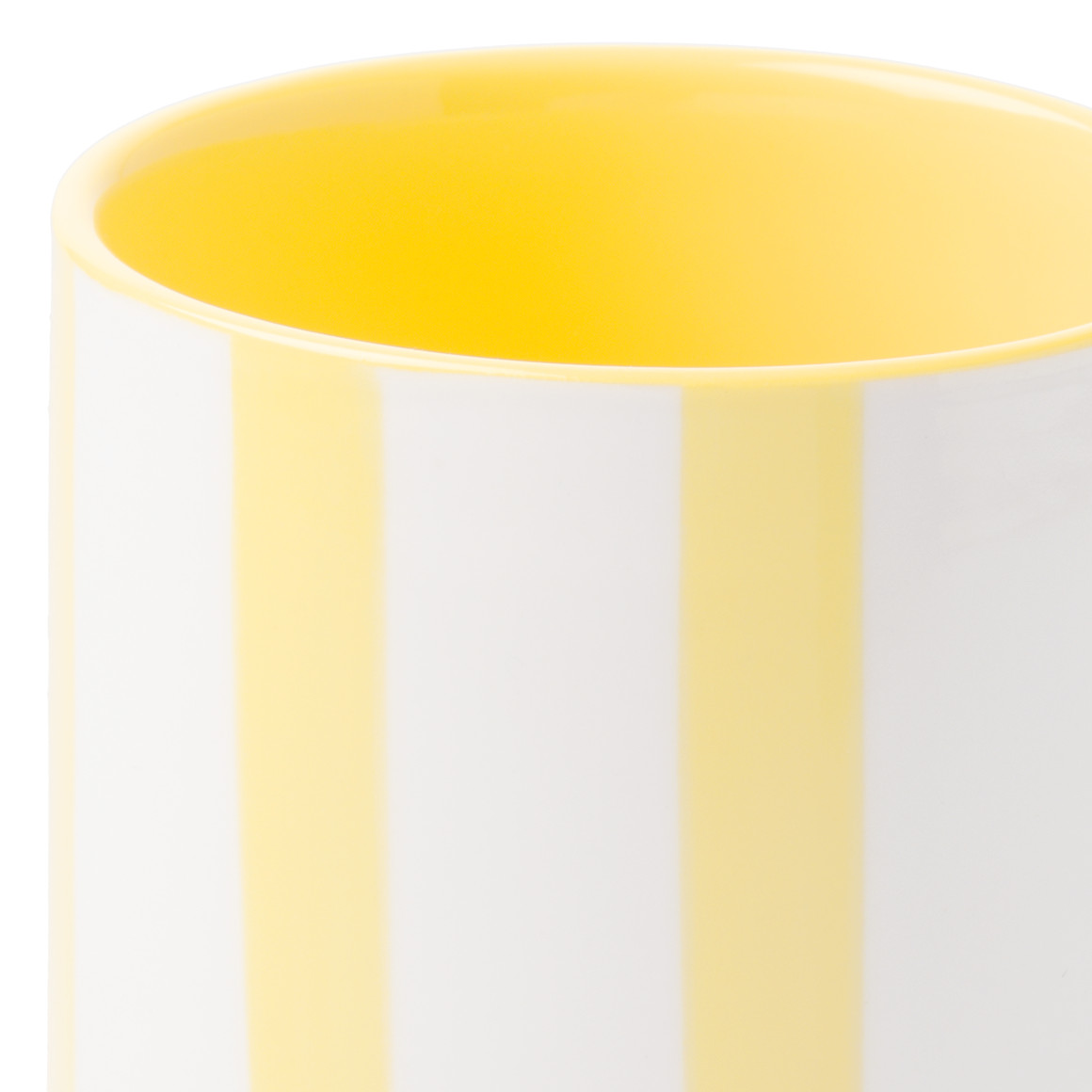 My Home Tasse mit Streifen gelb / weiss