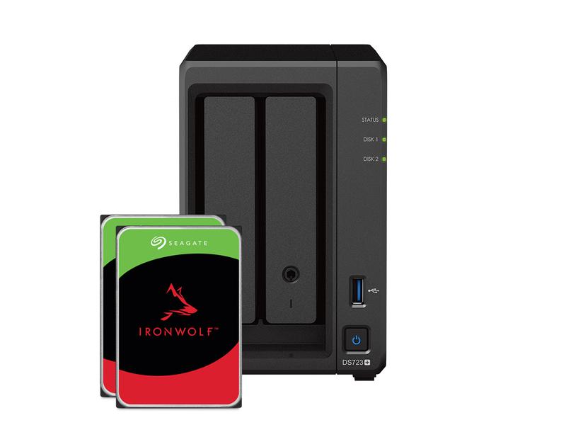 Synology NAS DiskStation DS723  2-bay Seagate Ironwolf 8 TB Leistungsstarker NAS mit zwei Einschüben