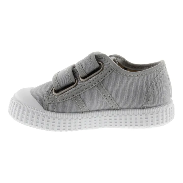 Victoria Baskets Scratchs Tiras Lona | Gris